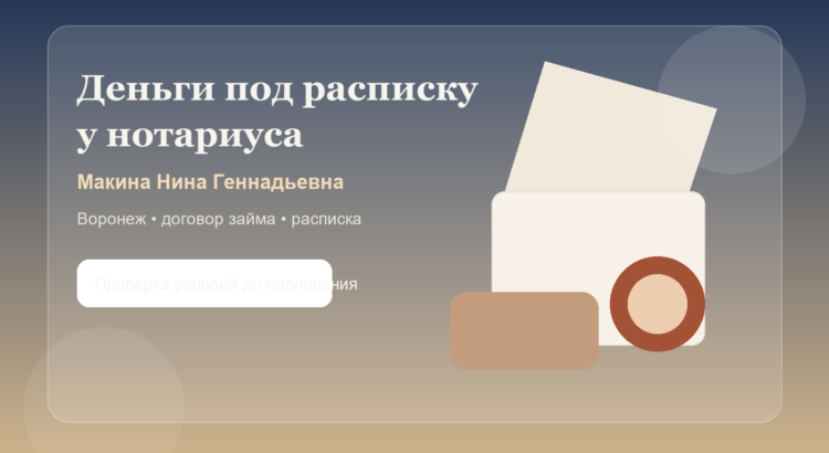 Нотариус Макина Нина Геннадьевна для займа под расписку в Воронеже