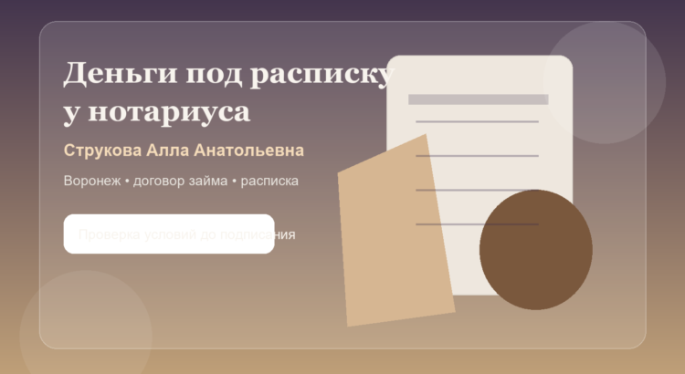 У какого нотариуса в Воронеже заверить займ: Струкова Алла Анатольевна