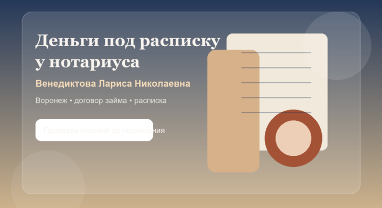 Расписка на деньги в Воронеже с нотариусом